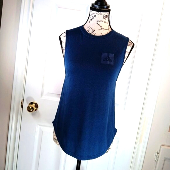 Adidas Blue Athleisure Activewear Sleeveless Athletic Tank Top Women's Size S - Picture 7 of 13